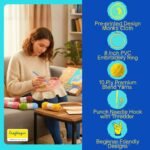 Craftinger Punch Needle Embroidery Kit for Beginners | DIY Landscap and Flower Punch Needle Art Set with 8 Inch Hoop, Pre-Marked Fabric (20x20cm), 6 Colour 10-Ply Yarn, Punch Needle & Threader | Craft Kit for Kids & Adults - Image 3