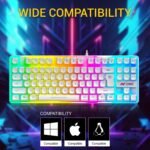Ant Esports MK700 V2 Membrane TKL Wired Gaming Keyboard, 87 UV Coated Mechanical feel Keys Cool RGB Backlight Waterproof Keyboard for PC Laptop Mobile Tablets Gaming, Design and Work Mercury White - Image 7