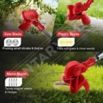 Electric Wireless Rechargeable Edge Cutter 48V - 25cm Cutting Width | 2-in-1 Mower & Trimmer | Adjustable Height | 3 Blade Types | Lightweight & Portable | Lawns & Gardens - Image 9