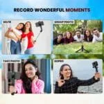WeCool S6 Reinforced Bluetooth Selfie Stick with Tripod Stand, 45inc/ 113cm Long Selfie Stick with 6-Section Stable Base, Detachable Mobile Holder, Compatible with Mobile/GoPro for Video & Photoshoot - Image 5