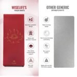 WiseLife Printed Yoga Mat (Indias no 1 Yoga Brand) Strap For Men, Women, Kids | Anti-Slip Extra thick, long & Wide Exercise Sports Mat for Workout, Fitness, Yoga, Gym, Home & Pilates 6MM (Maroon Surya Namaskar) - Image 8