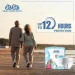Jr. Sr. Adult Diaper Pants Style | Medium (M) Size 10 Counts | Waist 24"-40" (61-102cm)| Upto 12 hr Absorption Protection | Unisex with Wetness Indicator | Odour Control & Goodness of Aloe Vera - Image 2