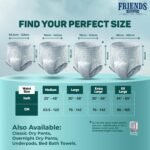 Friends Premium Adult Diaper M Size Pants | 30 Count (Medium) | Waist 25 – 48 inch |12 Hrs Protection | Leakproof | Quick & Even Absorption | Unisex| Wetness Indicator | Odour Lock | Superior Softness | Elastic Waist & Anti-Bacterial Absorbent Core - Image 6