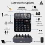 Audio Array Audio Mixer 4 Channel Hybrid | 4 Analog Ch, 1in/2out USB Interface | 2XLR In, 2 TRS In | +48V | Hi-Z, 2 Band EQ, Phone Out, TRS Out, USB-C Power | AI-13 - Image 2
