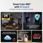 Qubo Smart Cam 360° 3MP | No SD Card Required, Records Directly on Cloud | 2026 Edition - by Hero Group | STQC Certified | AI Person Detection | Intruder Alarm | Night Vision | Two-Way Talk - Image 2