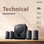 Sony SA-D40M2 All in One 4.1ch Home Theatre System with 100W Power Output and Powerful Subwoofer – Black (Model no.YY2090C) - Image 3