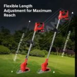 Electric Wireless Rechargeable Edge Cutter 48V - 25cm Cutting Width | 2-in-1 Mower & Trimmer | Adjustable Height | 3 Blade Types | Lightweight & Portable | Lawns & Gardens - Image 6