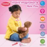 Chanak Premium Doctor Briefcase for Kids with LED Light Instruments - Pretend Play Set for Above 3 Years - 9 Piece Kit for Boys & Girls (Transparent Pink) - Image 8