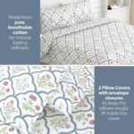 haus & kinder King Size Bedsheet with 2 Pillow Covers, 186 TC Cotton Bedsheet for Double Bed King Size 108X108 Inches Flat Bed Sheet | Classic Trellis, White - Image 2