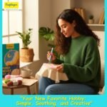Craftinger Punch Needle Embroidery Kit for Beginners | DIY Landscap and Flower Punch Needle Art Set with 8 Inch Hoop, Pre-Marked Fabric (20x20cm), 6 Colour 10-Ply Yarn, Punch Needle & Threader | Craft Kit for Kids & Adults - Image 4