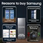 Samsung 236 L, 3 Star, Convertible, Digital Inverter Frost Free Double Door Refrigerator (RT40H28U3THL, Silver, Refined Inox, 2026 Model) - Image 4