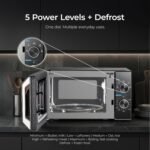 Midea 20L Solo Microwave Oven | 5 Power Levels + Defrost | 10-Year Magnetron Warranty | Mechanical Knob Control | Easy-Clean Powder-Coated Cavity | Energy Efficient | Oven for Reheating & Cooking - Image 6