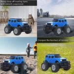 popsugar Off Roader Rechargeable Remote Control Car | RC Car Monster Truck | 4 Headlight Modes | Lithium Battery | C-Type Charging | 2.4GHz Remote Controller | Made in India, Blue - Image 5