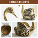 BEHOMA Pair of Swan Candle Holder with Giftbox for Home Decor, Gold - Image 3
