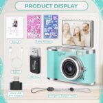 Cason 48MP Digital Camera for Kids & Adults -Real Photo & Video Mini Camera for Photography 2.4” Rotating Screen, Built in Games Kids Cameras for 5-15 Years Girls & Boys with 8 GB Sd Card (Blue) - Image 5
