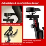 Lifelong Fit Pro Spin Fitness Bike for Home | Exercise Bike for Cardio Workout with 7 KG Flywheel, Adjustable Resistance & LED Display | Cushioned Adjustable Seat | Non-Slip Pedals | Max User Weight 120 KG - Image 7