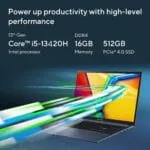 ASUS Vivobook 15, Smartchoice,Intel Core i5 13th Gen 13420H,16GB RAM, 512GB SSD, FHD 15.6",Windows 11, Office Home 2024, Quiet Blue, 1.70 kg, X1502VA-BQ836WS,Intel UHD iGPU, M365 Basic (1Year)* Laptop - Image 2