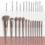 GLUN® Professional Makeup Brushes 13 Piece Set Brown Colour, Travel Makeup Brushes with Cloth Bag for Makeup Artists, Foundation, Powder, Concealer, Eyeshadow, Blush, Highlighter, Eyebrow, Brushes - Image 8
