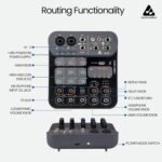 Audio Array Audio Mixer 4 Channel Hybrid | 4 Analog Ch, 1in/2out USB Interface | 2XLR In, 2 TRS In | +48V | Hi-Z, 2 Band EQ, Phone Out, TRS Out, USB-C Power | AI-13 - Image 3
