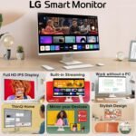 LG 27U511SA 68.58 cm (27 Inch) Full HD (1920x1080) IPS Smart Monitor with webOS, 100Hz, Wi-Fi, Bluetooth, Miracast, AirPlay2, Speakers, HDMI, USB-A, Slim Stand, 3-Side Virtually Borderless, (White) - Image 2