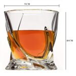 Glass Whiskey Glasses, 6 Pieces, Transparent, 340 ML, Twist Shape Premium Glasses - Image 2