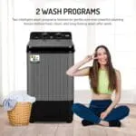VW 8.5 kg semiautomatic Top Load Washer Only with Powerful Wash, V8 Supreme Wash, Black/Grey - Image 7