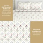 haus & kinder Bedsheet for Double Bed King Size, 108X108 Inches King Size Bed Sheet Cotton 186 TC Bedsheets with 2 Pillow Covers- Rose Serenity - Image 4