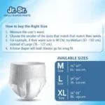 Jr. Sr. Adult Diaper Pants Style | Medium (M) Size 10 Counts | Waist 24"-40" (61-102cm)| Upto 12 hr Absorption Protection | Unisex with Wetness Indicator | Odour Control & Goodness of Aloe Vera - Image 6
