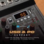 DIGIMORE 7 Channel Audio Mixer with USB & BT Playback | 48V Phantom Power | Stereo XLR Outs | Delay & Reverb Effects | Ideal for Stage, Live Gigs, and Karaoke (D-255 PRO) - Image 7