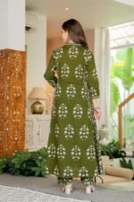 PARTHVI Women's Pure Cotton Block Printed Ethnic Wear Kurta & Palazzo Pants & Dupatta Set - Image 2