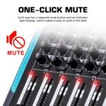 hayden HY-8FX 10-Channel DJ Mixer With 99 DSP Reverb, 7-Band EQ, USB, Bluetooth, 48V Phantom, One-Click Mute Pro Sound Console For Recording, Stage, Studio, And Live Performance, Black - Image 4