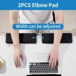 MEKASS L-Shaped Desk Elbow Pad for Desk, Memory Foam Elbow Support Padding with Non-Slip, Ergonomic Desk Edge Cushion, Wrist Comfort Support for Office Home 2 Pcs (Diamond Black) - Image 5