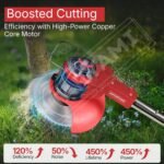 Electric Wireless Rechargeable Edge Cutter 48V - 25cm Cutting Width | 2-in-1 Mower & Trimmer | Adjustable Height | 3 Blade Types | Lightweight & Portable | Lawns & Gardens - Image 3