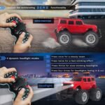 popsugar Off Roader Rechargeable Remote Control Car | RC Car Monster Truck | 4 Headlight Modes | Lithium Battery | C-Type Charging | 2.4GHz Remote Controller | Made in India, Red - Image 3