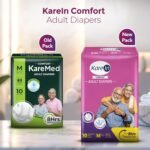 KareIn Comfort Adult Diaper Tape M Size, Medium, Waist (76-114 cm 30'-45'), 10 Unit, Long Protection Hour, Unisex, Quick & Even Absorption, Anti-Bacterial, Leakproof, Odour Control, Wetness Indicator - Image 2