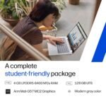 HP Chromebook 14, MediaTek Kompanio 540 (4GB LPDDR5, 128GB UFS) HD, Anti-Glare, Micro-Edge, 14''/35.6cm, ChromeOS, 100 GB Google One(1yr), Modern Gray,1.35kg, nm0004MU, HD Camera w/Shutter Laptop - Image 4
