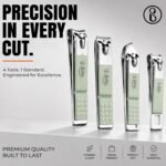 Beauté Secrets Nail Cutter Set, 18 Pieces Grooming Kit (Eyebrow Razor, Tweezer, Hair Plucker, Baby Nail Cutter, Ear Cleaner,Nail Cleaner,) Pedicure Gift for Men and Women (Green) - Image 4