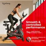 Lifelong Fit Pro Spin Fitness Bike for Home | Exercise Bike for Cardio Workout with 7 KG Flywheel, Adjustable Resistance & LED Display | Cushioned Adjustable Seat | Non-Slip Pedals | Max User Weight 120 KG - Image 3
