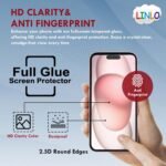 Tempered Glass Screen Protector for iPhone 13/13 Pro/14/16e/17e Edge-to-Edge Full Coverage Case Friendly, Anti Scratch and Bubble free Installation Kit - Black - Image 2