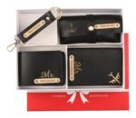 Aica Personalized Name & Charm Leather Wallet Mens Combo Giftset (Black) | Customized Valentine�s Day Valentine Propose Day Gift For Men Boy Husband Father Boyfriend Friend Family Lover Office Couples - Image 2