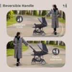 R for Rabbit Lollipop Lite Baby Stroller for 0 to 3 Years with 5 Point Safety Harness | Reversible Handlebar | Cushioned Seat with 3 Level Seats Recline/Lightweight Pram for Kids (Black Stripes) - Image 2
