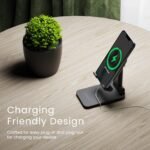 Ambrane Multipurpose Tabletop Mobile Stand | Adjustable Angle & Height| Universal Holder for iPhone, Samsung, OnePlus & All Smartphones | Portable, Anti-Skid | for Home, Office, Bed & Gifting (Black) - Image 7
