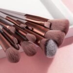 GLUN® Professional Makeup Brushes 13 Piece Set Brown Colour, Travel Makeup Brushes with Cloth Bag for Makeup Artists, Foundation, Powder, Concealer, Eyeshadow, Blush, Highlighter, Eyebrow, Brushes - Image 3