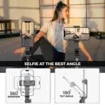 WeCool S6 Reinforced Bluetooth Selfie Stick with Tripod Stand, 45inc/ 113cm Long Selfie Stick with 6-Section Stable Base, Detachable Mobile Holder, Compatible with Mobile/GoPro for Video & Photoshoot - Image 3