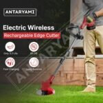 Electric Wireless Rechargeable Edge Cutter 48V - 25cm Cutting Width | 2-in-1 Mower & Trimmer | Adjustable Height | 3 Blade Types | Lightweight & Portable | Lawns & Gardens - Image 2