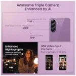 Samsung Galaxy A56 5G (Awesome Violet Glow, 8GB, 256GB) | Segment Most Complete Triple Camera | AI Editing | 4nm Processor | sAMOLED Display| Gorilla Glass Victus+| 5 Gen OS Upgrades - Image 6