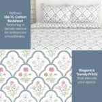 haus & kinder King Size Bedsheet with 2 Pillow Covers, 186 TC Cotton Bedsheet for Double Bed King Size 108X108 Inches Flat Bed Sheet | Classic Trellis, White - Image 4
