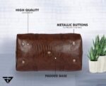 Fur Jaden Brown Textured Leatherette Stylish & Spacious Weekender Duffle Bag for Travel for Men and Women - Image 4