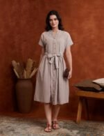 Amazon Brand - Myx Women's Embroidered Shirt Dress | Cotton Blend | Below The Knee (Available in Plus Sizes) - Image 2