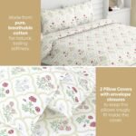 haus & kinder Bedsheet for Double Bed King Size, 108X108 Inches King Size Bed Sheet Cotton 186 TC Bedsheets with 2 Pillow Covers- Rose Serenity - Image 2